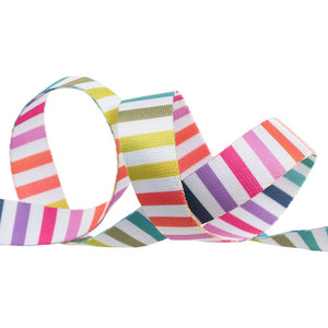 Renaissance Ribbon "Tabby Road Deja Vu" Ribbon - Disco Stripe in Rainbow Multi