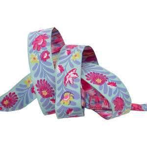 Tula Pink "Untamed" Flower Field in Cosmic Ribbon - 7/8"