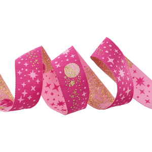 Tula Pink "Roar!" Ribbon - Meteor Shower - Blush - 7/8" Wide