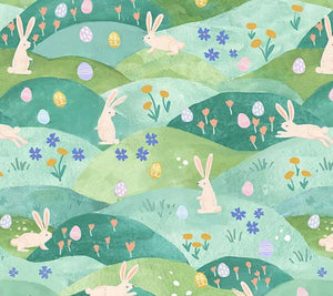 Dear Stella "Easter Folk Art" - Bunny Hill - Half Yard