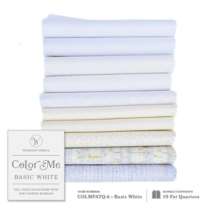 "Color Me" Fat Quarter Bundles - Basic White