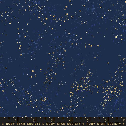 Ruby Star Society - Speckled - Rashida Coleman-Hale - Speckled in Metallic Navy 105M - Half Yard