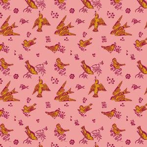Nathalie Lete for Anna Maria's Conservatory - "Souvenir" - Birds and Love - Cheeky - Half Yard