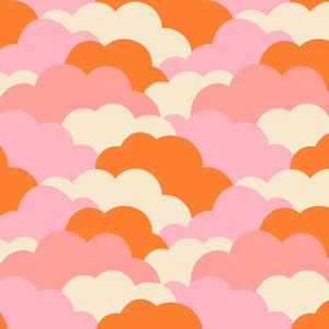 "Reverie" - Clouds in Orange - Half Yard