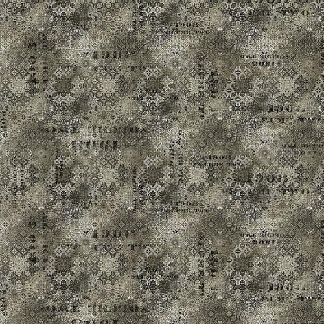 Tim Holtz Eclectic Elements - Abandoned - Faded Tile - Neutral - Half Yard