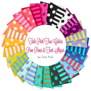 Tula Pink "True Colors" Fat Quarter Bundle - Pom Poms & Tent Stripes